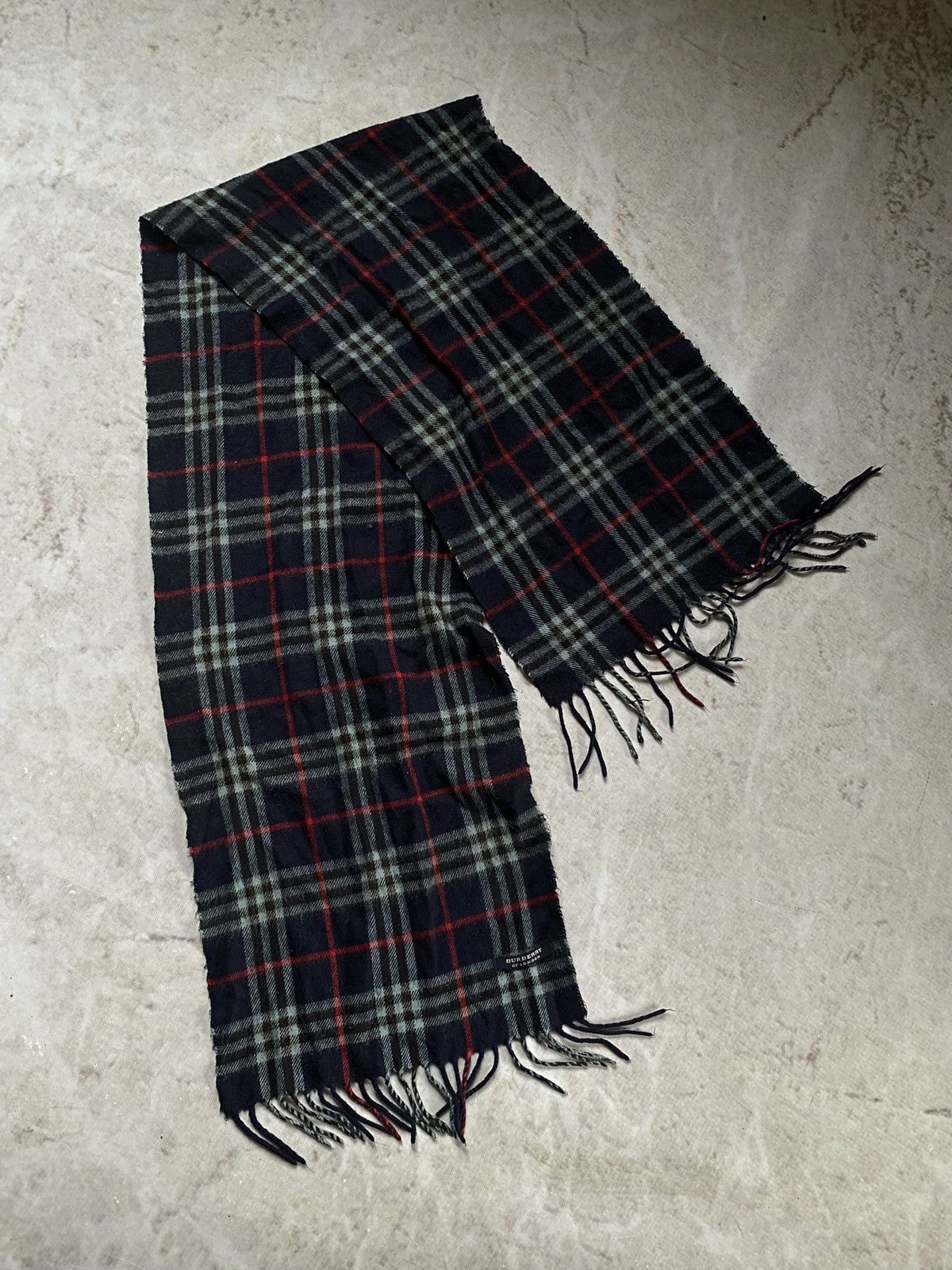 Burberry × Burberry Prorsum Vintage Burberry Dark Blue Checkered Scarf Size ONE SIZE - 3 Thumbnail