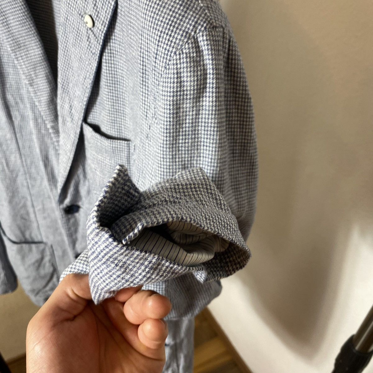 L.B.M. 1911 Linen & Nylon Blazef L.B.M 1911 blau mens Size 48R - 2 Thumbnail