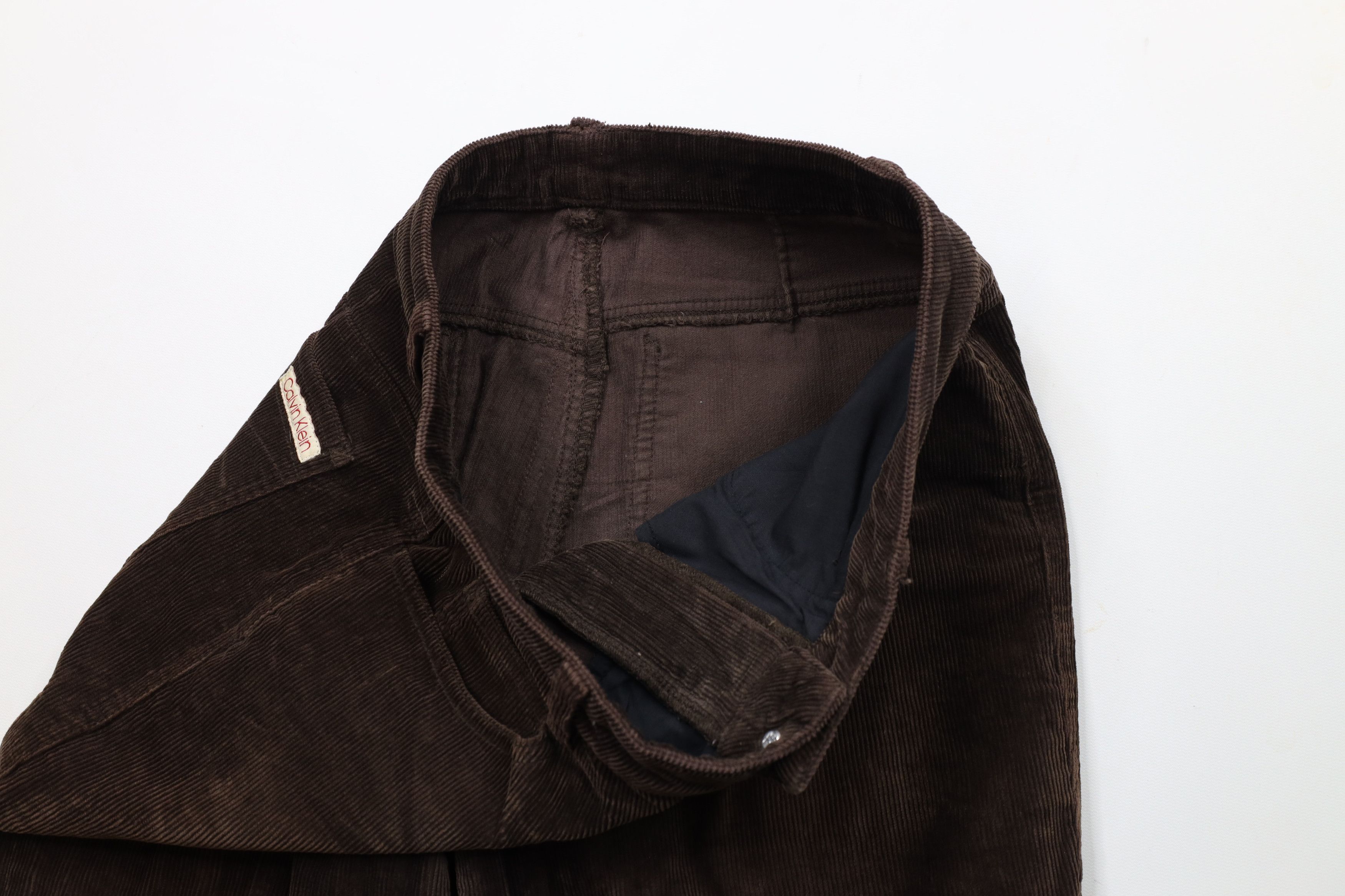 Calvin Klein × Vintage Vintage 90s Calvin Klein Flared Wide Leg Corduroy Pants Size US 32 / EU 48 - 7 Thumbnail