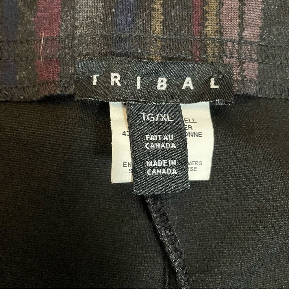 Other Tribal Pull On Stripe Purple Grey Pants Leggings Size XL Size 38" / US 16 / IT 52 - 3 Thumbnail