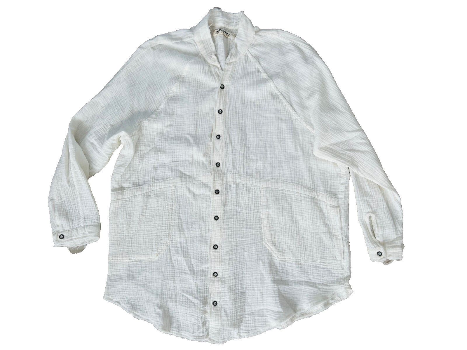 Free People Free People Summer Daydream Button Shirt Ivory ( L ) Size L / US 10 / IT 46 - 6 Thumbnail