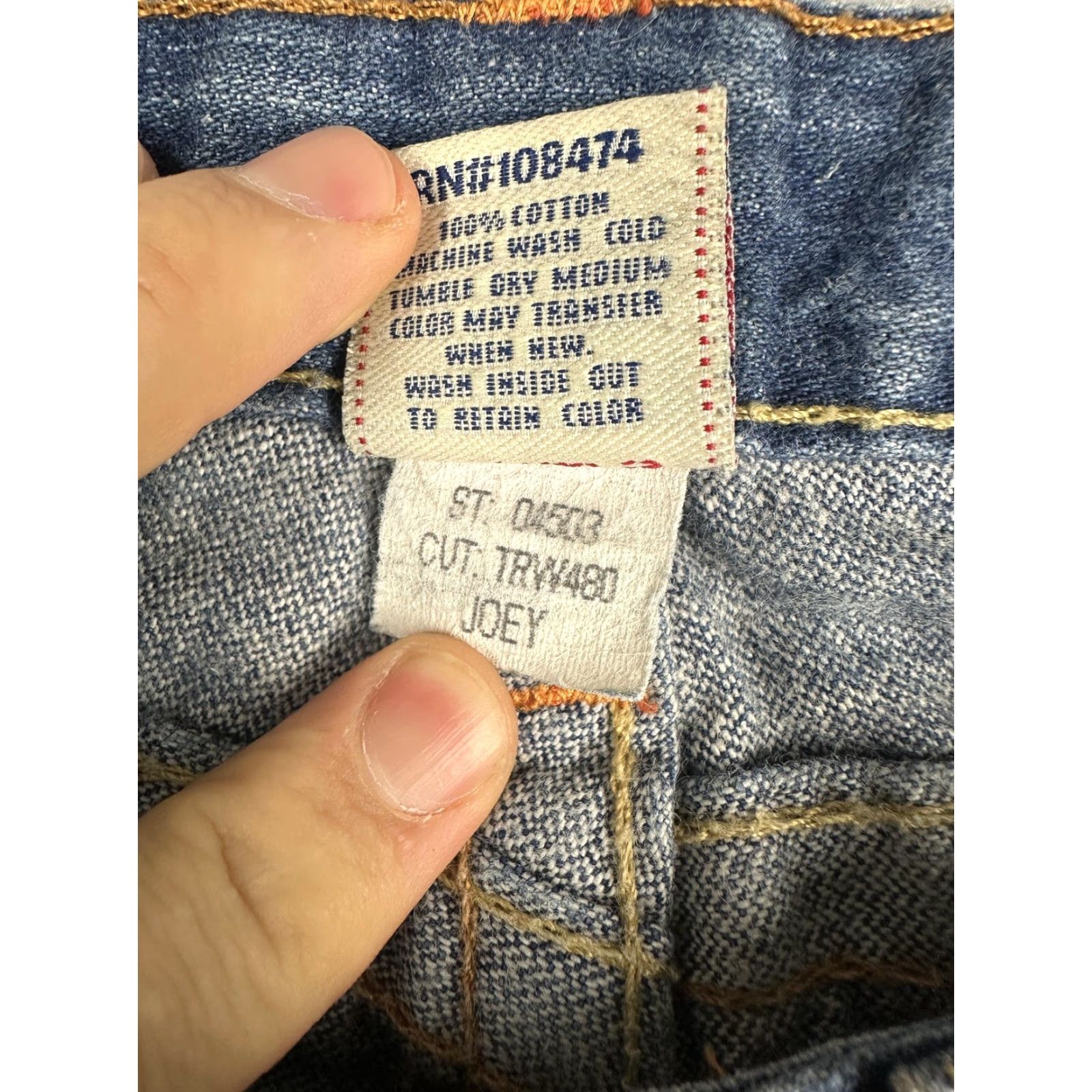 True Religion VINTAGE True Religion Jeans Womens 30 Blue Medium Wash Low Rise Flare Distressed Joey Way? Size 30" / US 8 / IT 44 - 6 Thumbnail