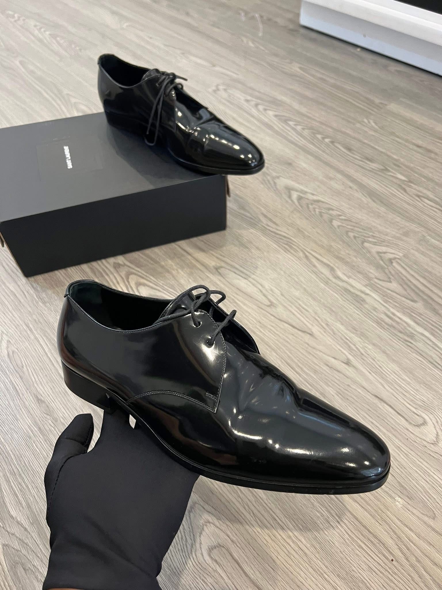 Saint Laurent Paris SAINT LAURENT SHINY LEATHER DERBY SHOES - IT41 Size US 8 / EU 41 - 2 Thumbnail