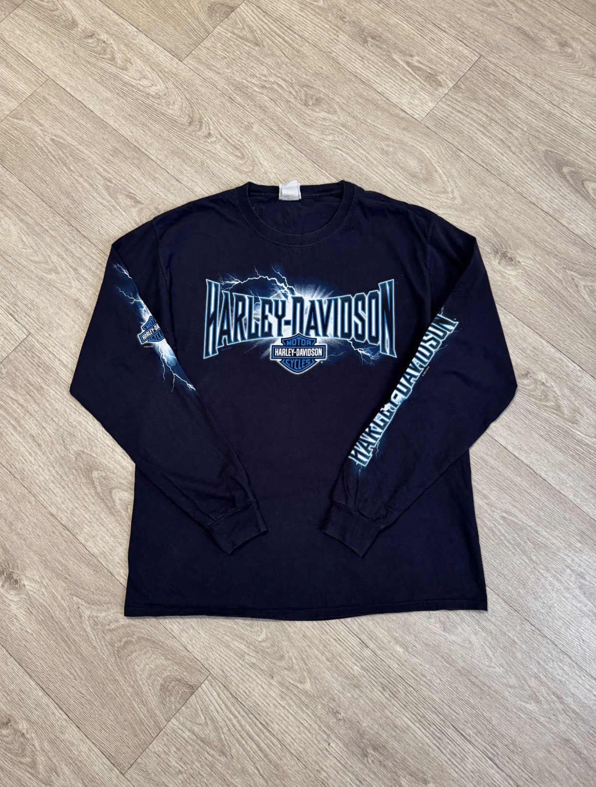 Harley Davidson 🔷Harley Davidson Lightning Graphic Long sleeve T-shirt🔷 Size US L / EU 52-54 / 3 - 1 Thumbnail