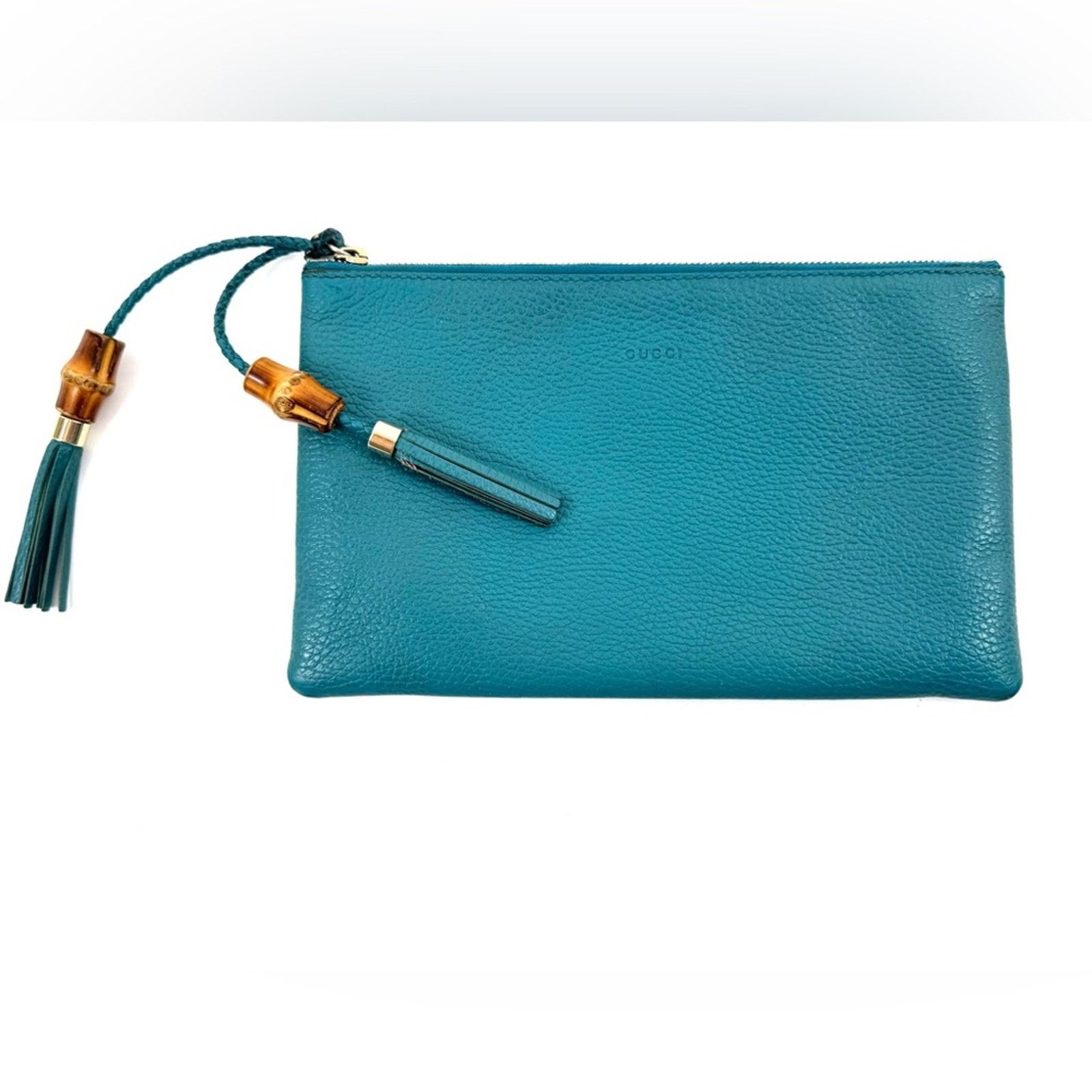 Gucci Women’s Gucci teal second bag pouch with bamboo tassels Size ONE SIZE - 1 Thumbnail