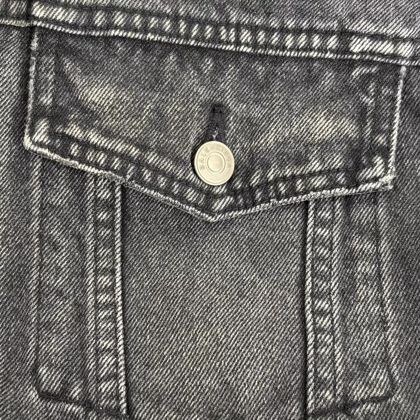 Balenciaga BLCG Washed Logo Denim Jacket Gray NWT 36 Size XS / US 0-2 / IT 36-38 - 6 Thumbnail