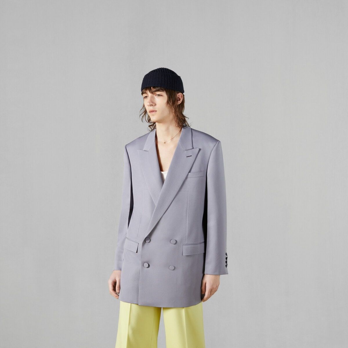 Gucci o1s1wg110125 Double-Breasted Wool Jacket in Slate Grey Size US S / EU 44-46 / 1 - 8 Thumbnail