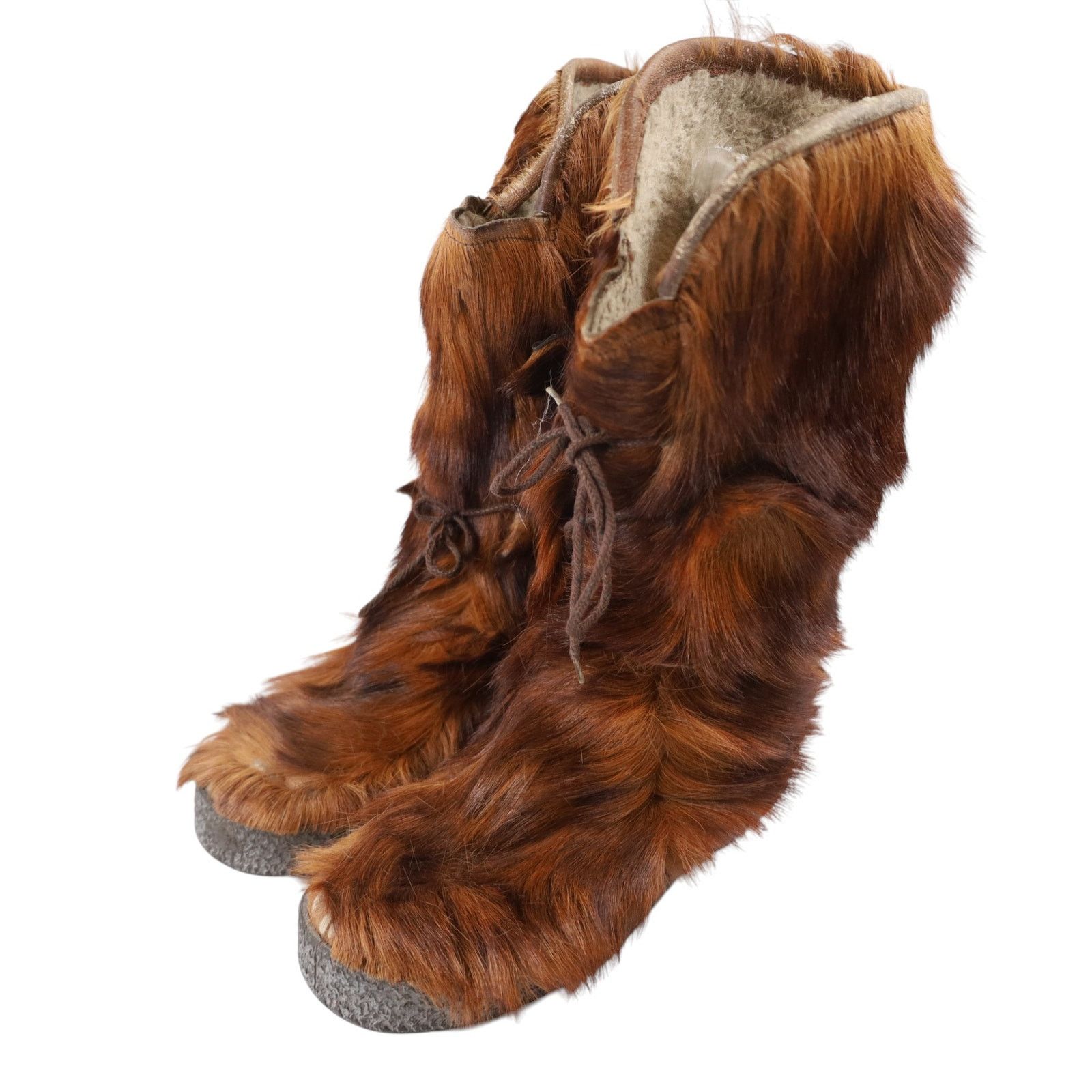 Vintage True Vintage 70s Italian Goat Skin Long Hair Boots Size US 11 / IT 41 - 2 Thumbnail