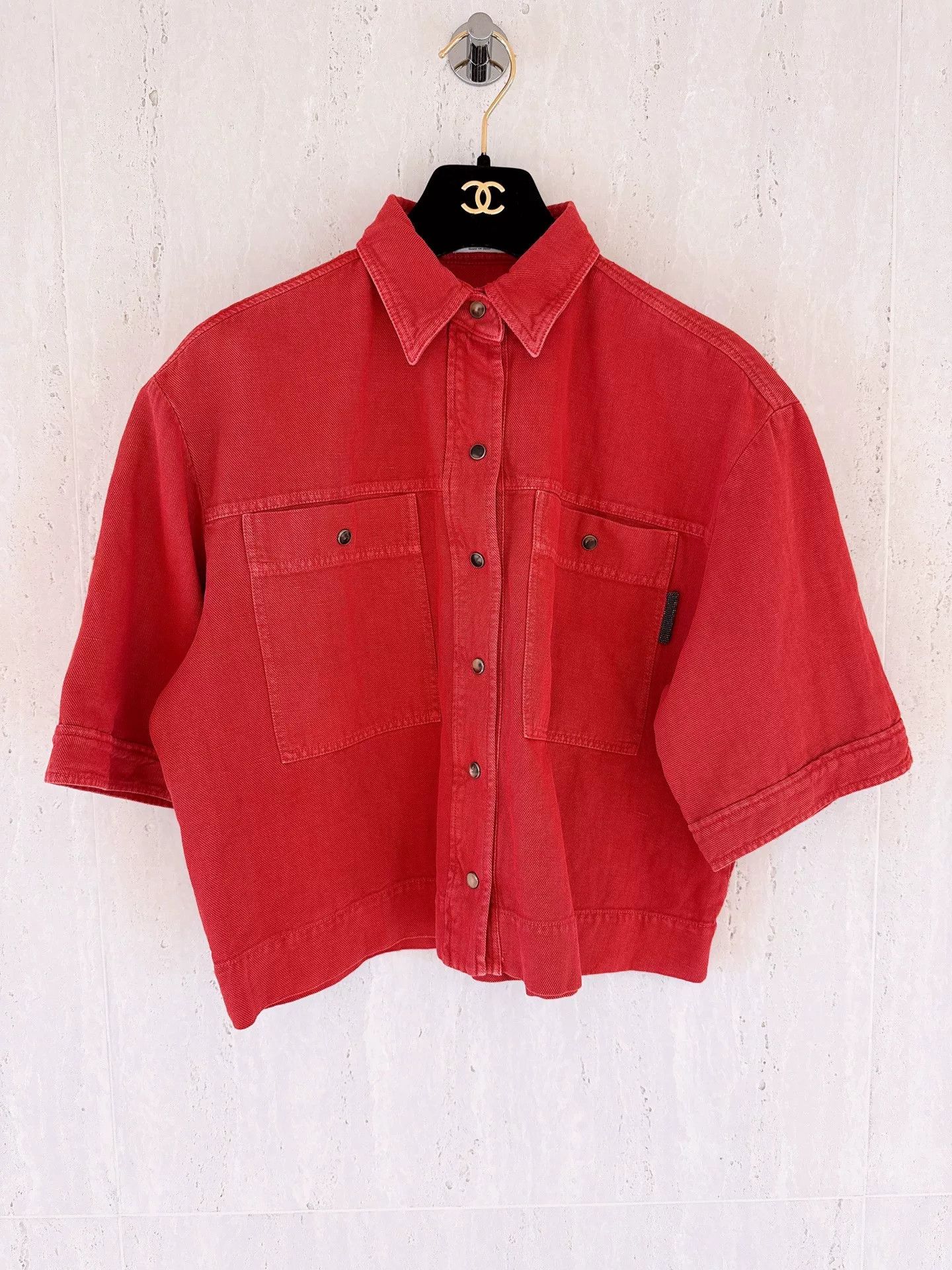 Brunello Cucinelli Brunello Cucinelli Red Cotton-Linen Jacket Size US S / EU 44-46 / 1 - 1 Thumbnail