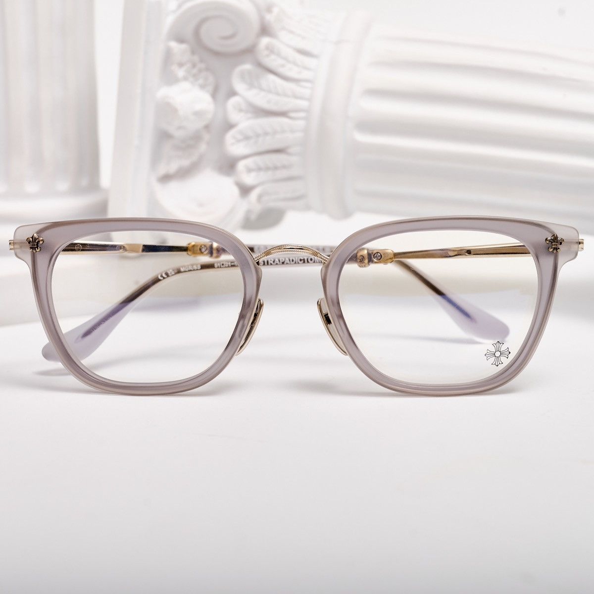 Chrome Hearts CHROME HEARTS STRAPADICTOME MATTE GRAPHITE /SHINY SILVER GLASSES Size ONE SIZE - 6 Thumbnail