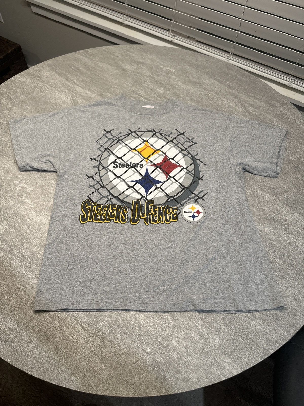 NFL × Vintage VTG NFL Brand Pittsburgh Steelers Football "D-Fence" T-Shirt Size US M / EU 48-50 / 2 - 1 Thumbnail