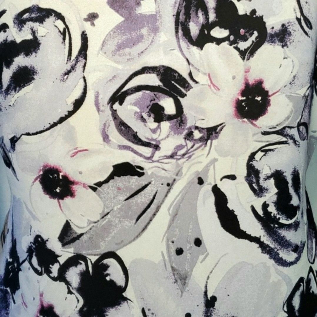 Other Rose & Olive Size L Blouse Grey Purple Floral Chiffon Long Size L / US 10 / IT 46 - 8 Thumbnail