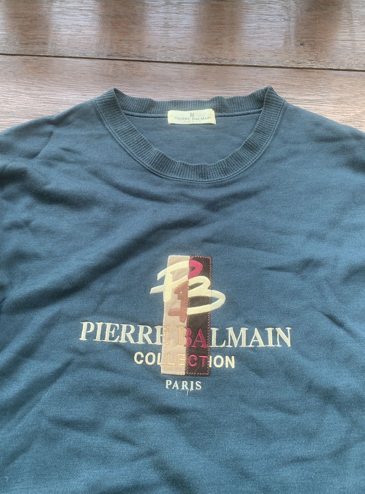 Balmain × Pierre Balmain Vintage Pierre Balmain Paris embroidery logo sweatshirt Size US L / EU 52-54 / 3 - 2 Thumbnail