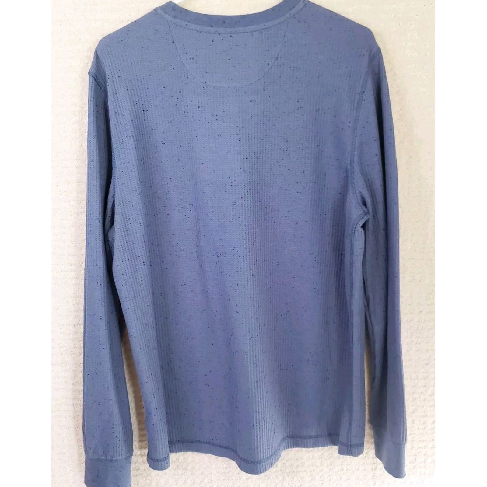 George George T Shirt Men L Heather Blue Long Sleeve Crewneck Knit Stretch Size US L / EU 52-54 / 3 - 5 Thumbnail