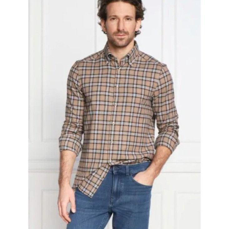 Strenstroms Stenstroms Brushed Cotton Button Down Flannel Plaid Shirt - Size US XL / EU 56 / 4 - 3 Thumbnail