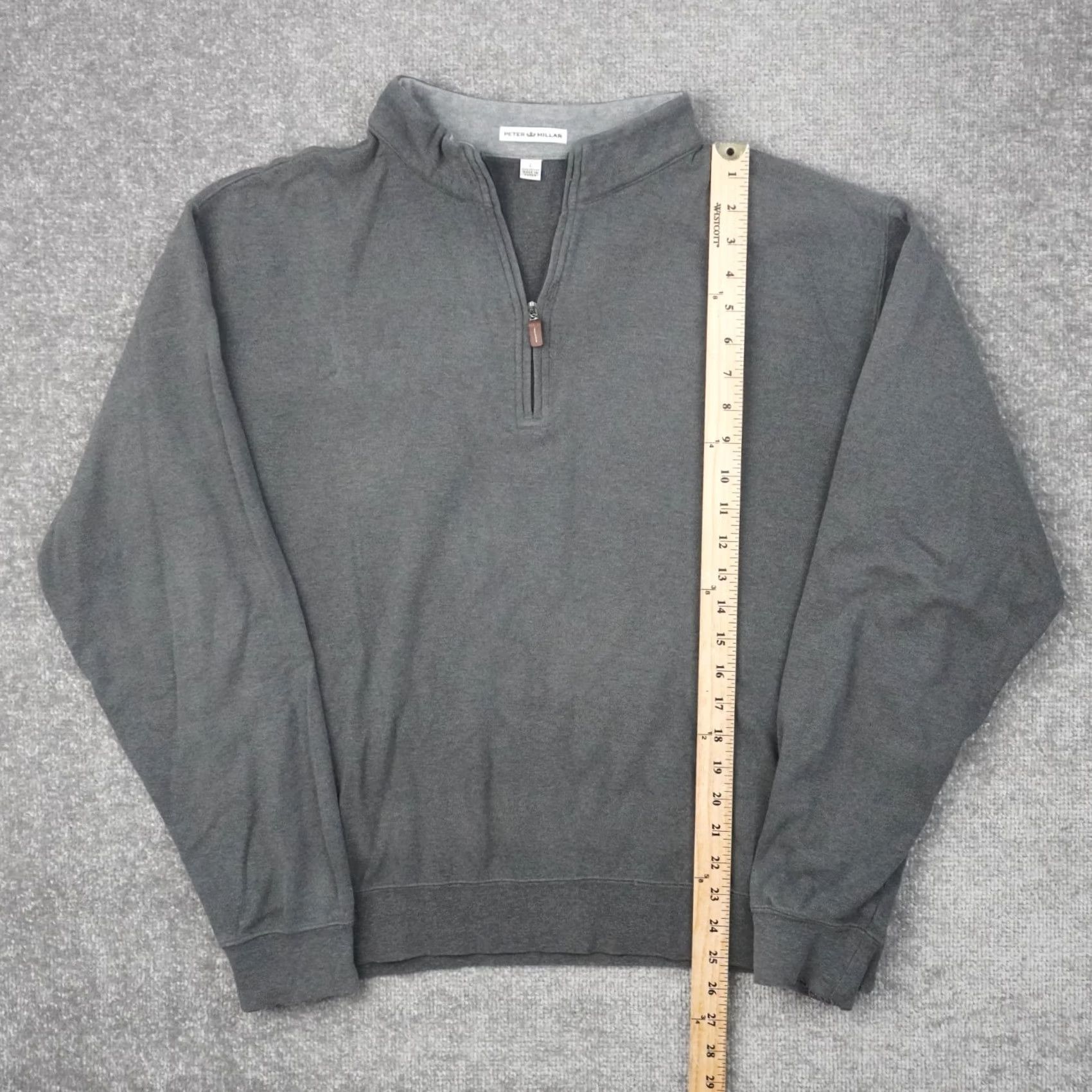 Peter Millar Peter Millar Cotton 1/4 Zip Mens Large Gray Long Sleeve Pullover Sweatshirt Vintage Size US L / EU 52-54 / 3 - 3 Thumbnail