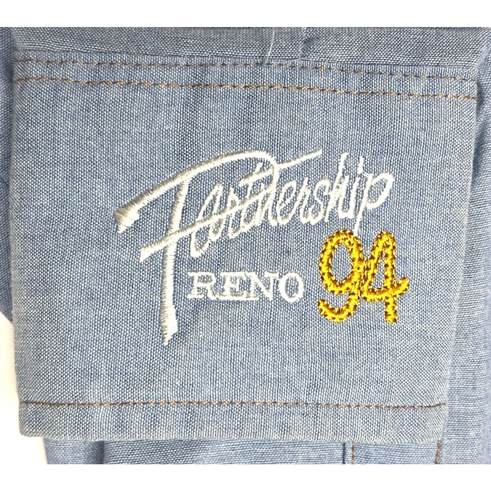 Wrangler Wrangler Western Shirt Men 15.5-34 Blue Chambray Pearl Snap Long Sleeve Logo Shirt Size US L / EU 52-54 / 3 - 2 Thumbnail