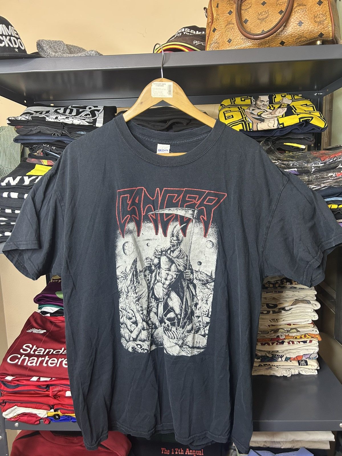 Band Tees Vintage Cancer Band Death Metal Shirt Gildan Black Tee Size US XL / EU 56 / 4 - 1 Thumbnail