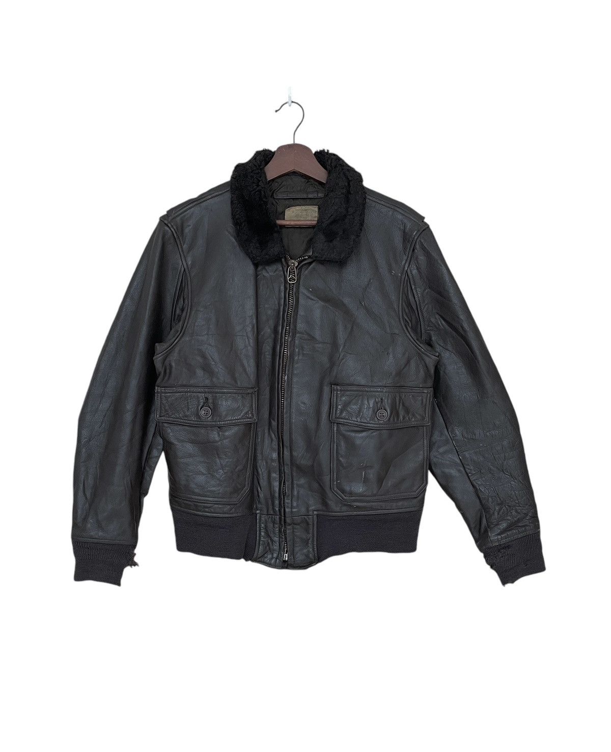 True Vintage Usn Navy Type G 1 Leather Flight Jacket 1950s