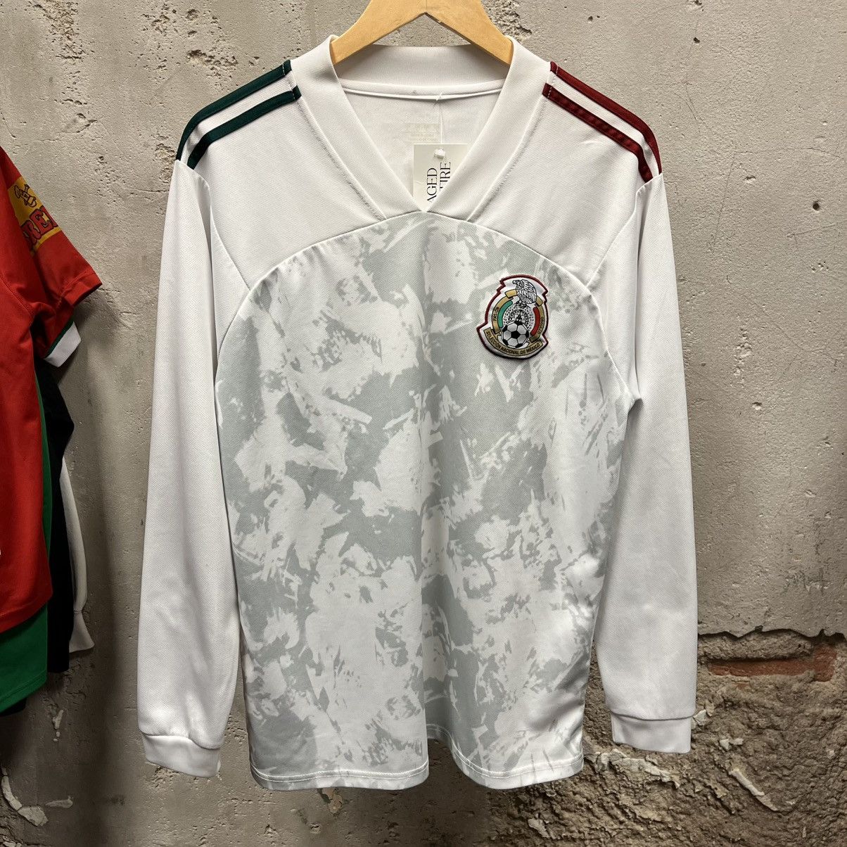 Adidas Mexico Soccer Futbol White Long Sleeve Pattern Patch Jersey Size US L / EU 52-54 / 3 - 1 Thumbnail