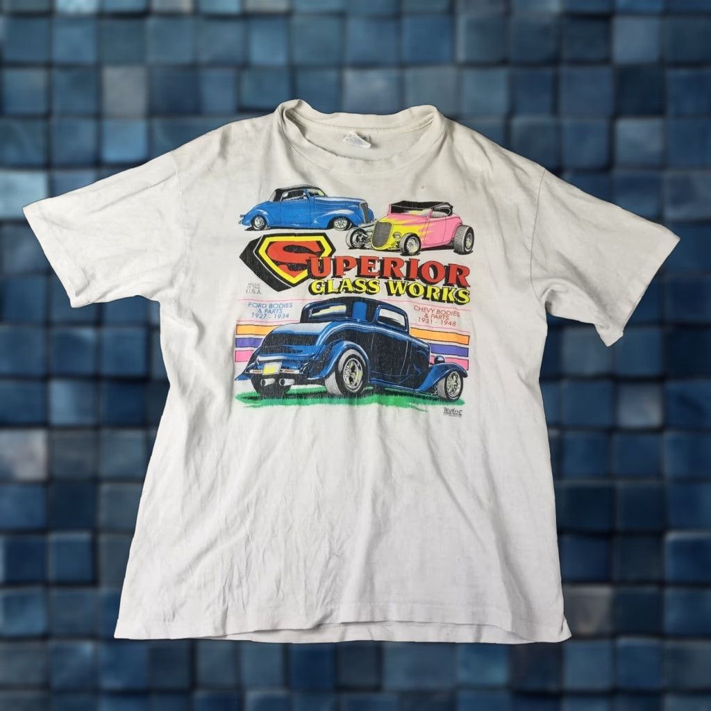 Hanes VINTAGE Ford 1932 Coupe Shirt Men Large Graphic Tee Cars Hot Rod Grunge 90s Mens Size US L / EU 52-54 / 3 - 1 Thumbnail
