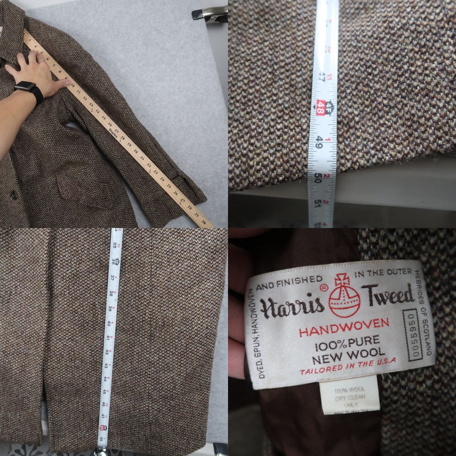 Orvis VINTAGE Orvis Women’s Harris Tweed Peacoat Trench Coat Long Jacket Belted Sz 10 Brown Wool Coat Womens 90s Size L / US 10 / IT 46 - 8 Thumbnail