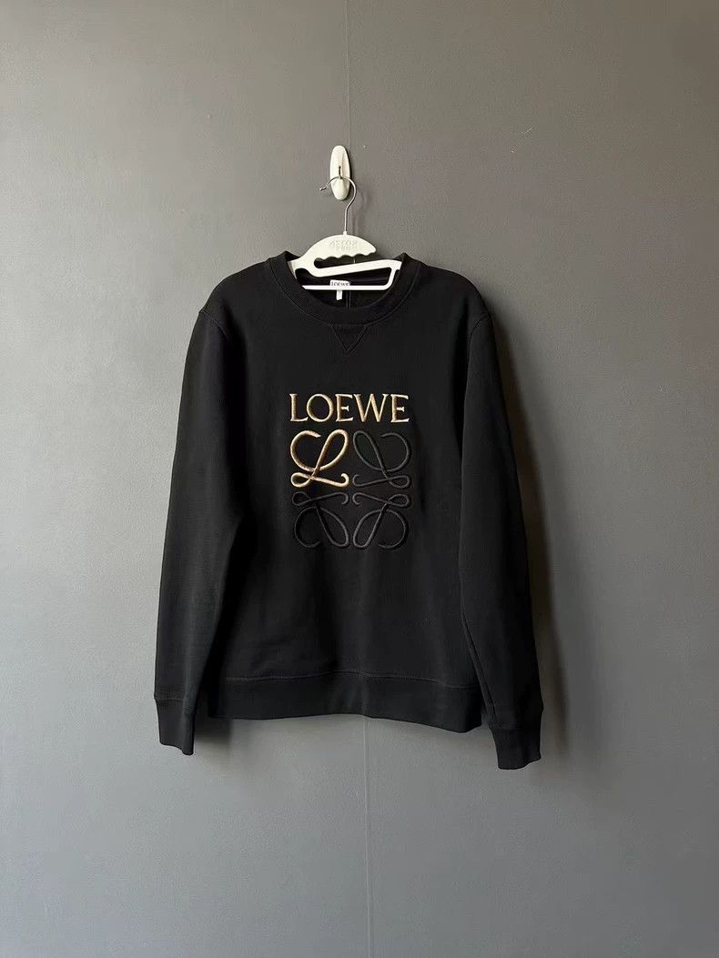 Loewe LOEWE Black gold embroidered sweater Size L / US 10 / IT 46 - 1 Thumbnail