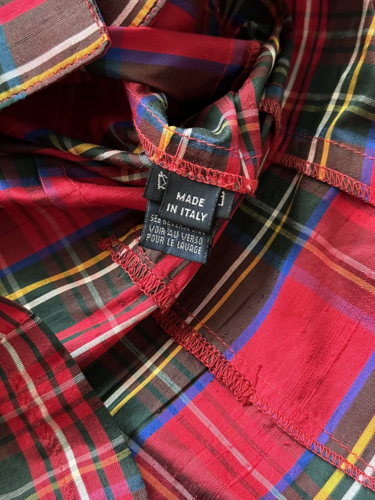 Polo Ralph Lauren × Ralph Lauren × Vintage Ralph Lauren 100% silk tartan blouse shirt Size M / US 6-8 / IT 42-44 - 5 Thumbnail