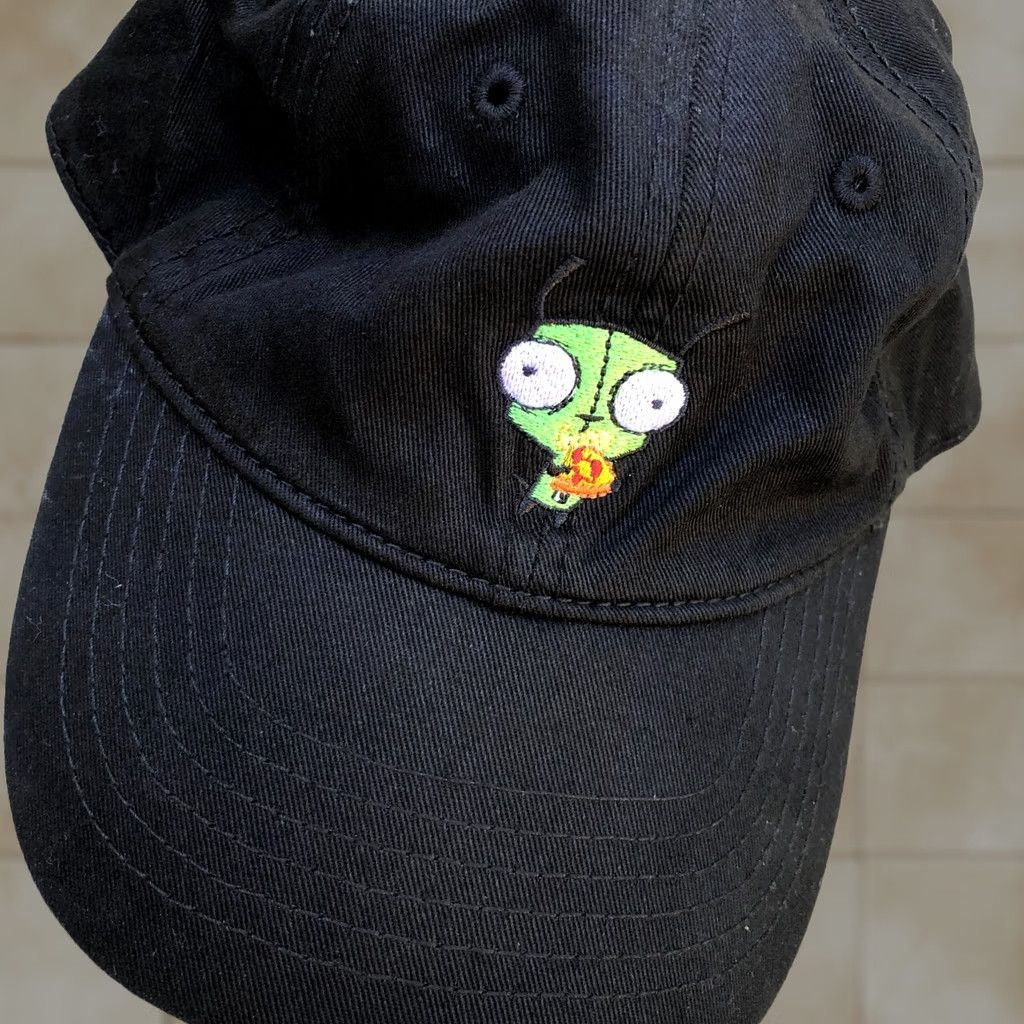 Nickelodeon VINTAGE NICKELODEON Invader Zim Baseball Hat Men's Black Adjustable Cap Pizza Size ONE SIZE - 1 Thumbnail