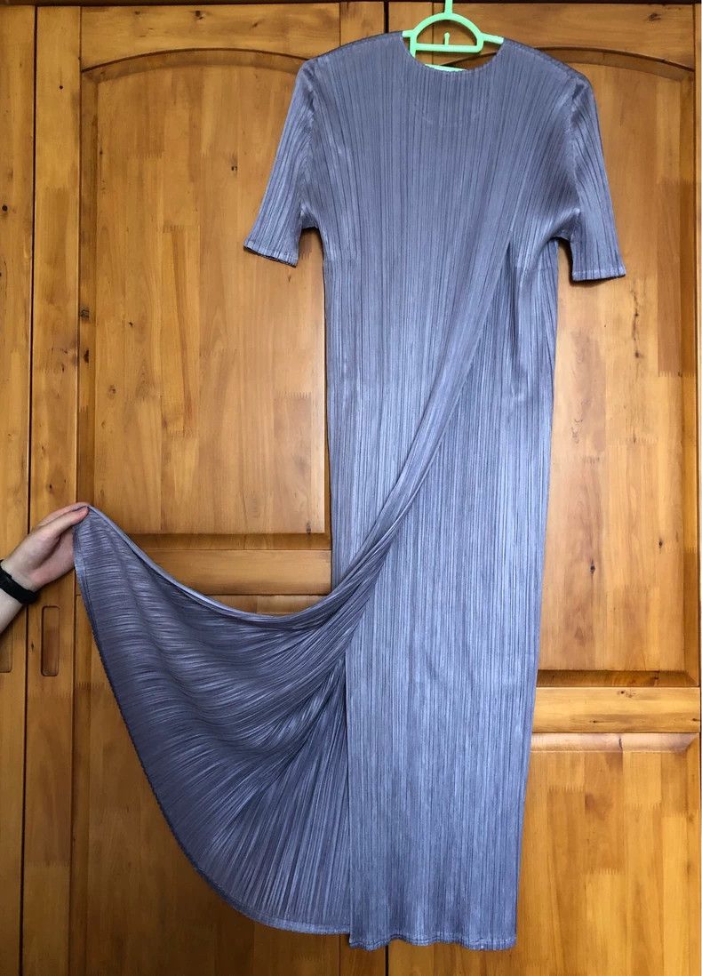Issey Miyake Issey Miyake size:3 Purple-grey pleated dress Size S / US 4 / IT 40 - 4 Thumbnail