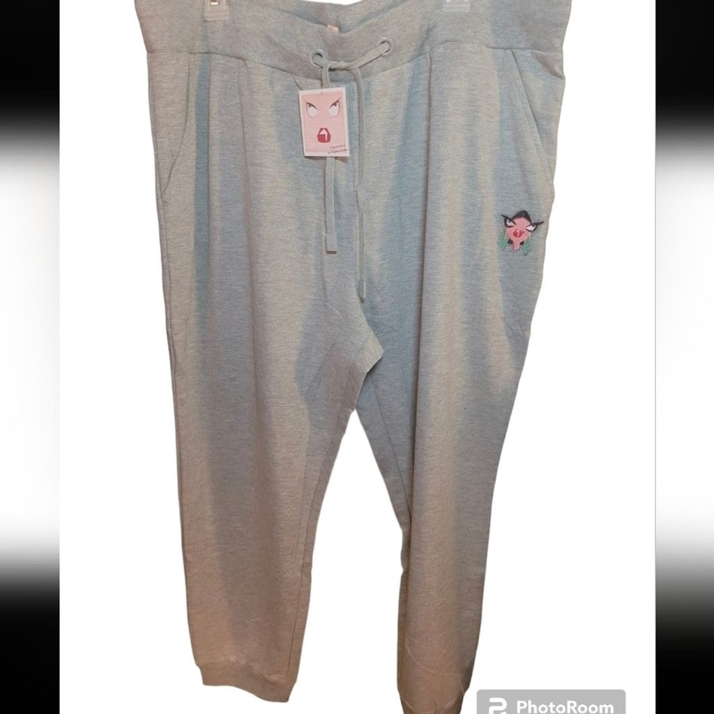 Badgley Mischka Badgley Mischka, sweatpants, gray, NWT, 2X Size 42" / US 20 - 1 Thumbnail