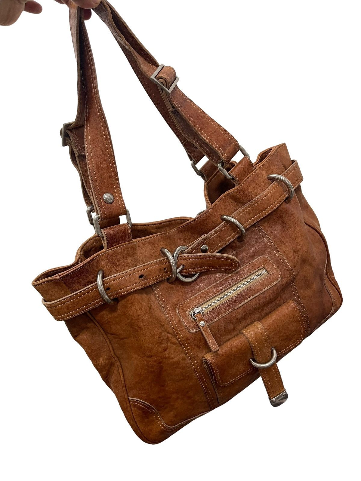 Japanese Brand Full Leather Vtg Via Republica Italy Shoulder Bag 4🟩 Size ONE SIZE - 2 Thumbnail