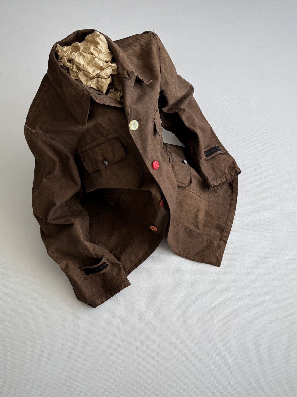 Vintage Vintage 1960s Swedish Army Work Brown Jacket Size US M / EU 48-50 / 2 - 4 Thumbnail