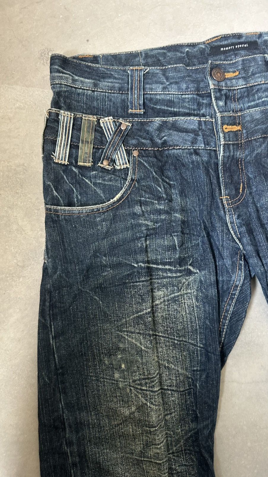 Japanese Brand MEMORY SPECIAL DOUBLE WAIST IF SIX DENIM PANT Size 37" - 6 Thumbnail