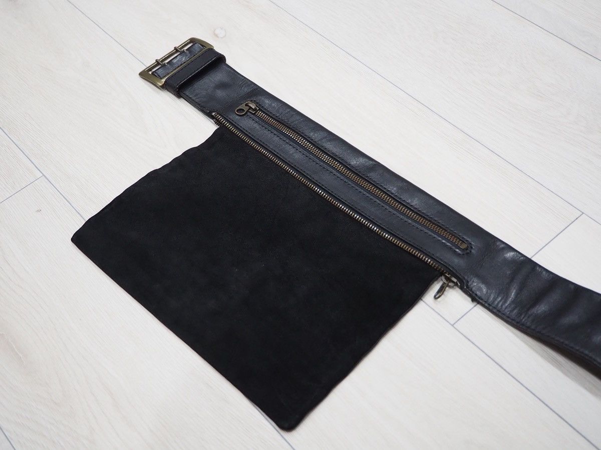 Issey Miyake Rare 80s I.S. Issey Miyake Convertible Zipper Leather Belt Size ONE SIZE - 6 Thumbnail