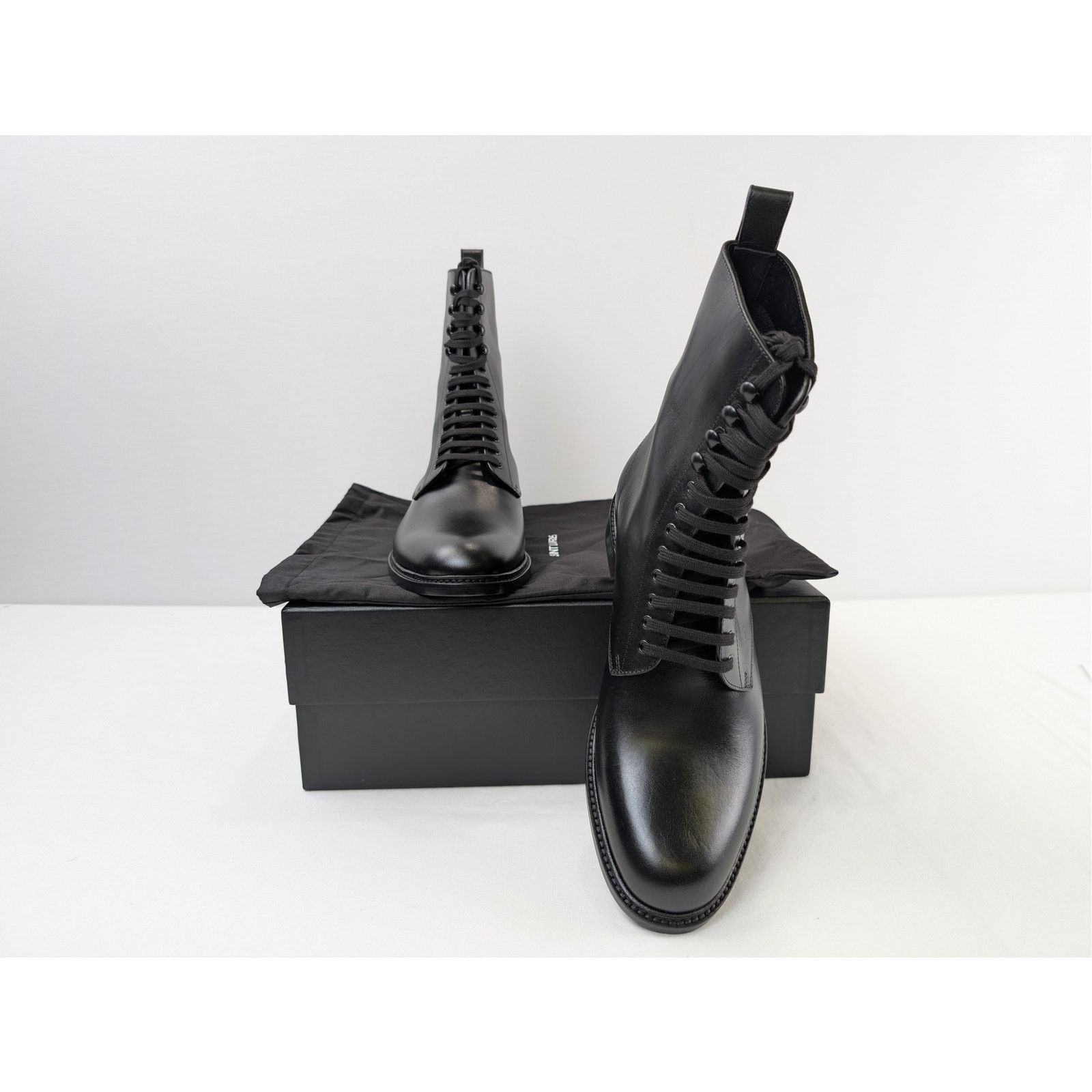 Saint Laurent Paris o1rshd1 Stalker Army 20 Lace up Boots in Nero Size US 10 / EU 43 - 17 Thumbnail