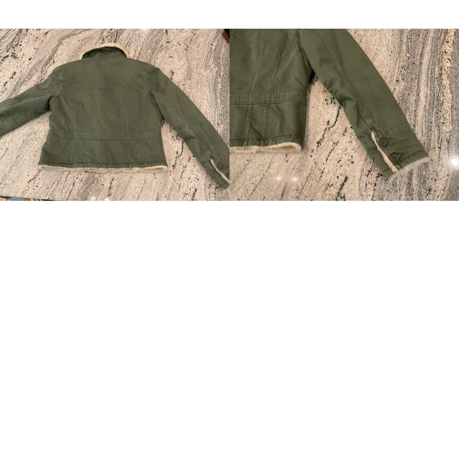 VINTAGE Mossimo Green Utility Jacket Faux Fur Collar XL Coat Jacket