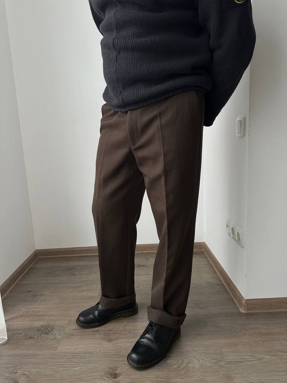 Japanese Brand × Vintage Vintage Antique Japanese Brown Wool Straight Pipes Pants Size 38R - 15 Thumbnail