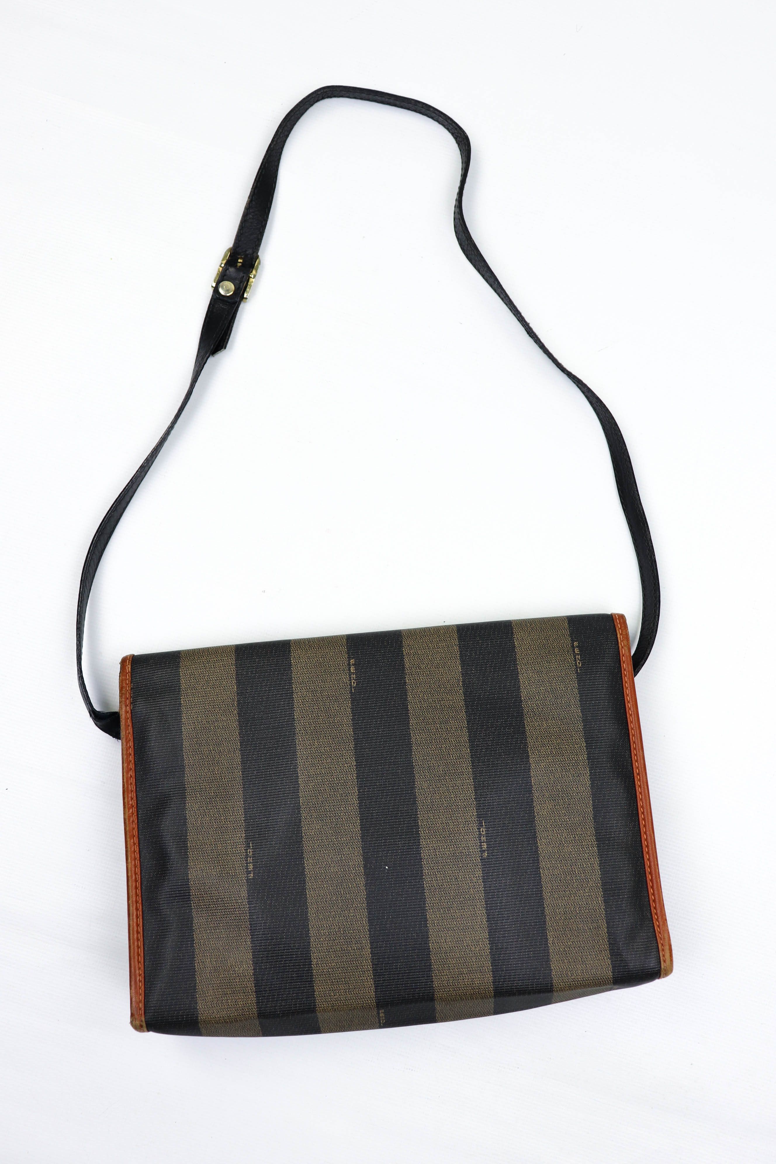 【希少】FENDI ショルダーバッグ　80s〜90s Fendi FENDI Vintage 80s 90s Striped Shoulder/Crossbody Bag | Grailed