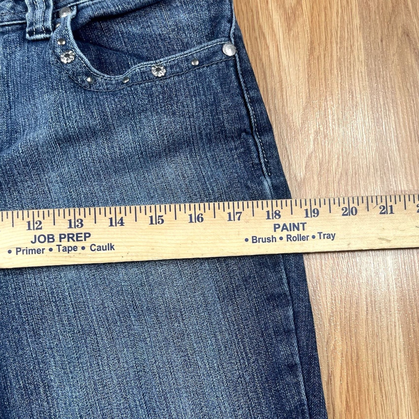 Vintage Earl Jean Jeans Womens 10 Blue Straight Leg Flat Front Stretch Denim Size Size 32" / US 10 / IT 46 - 7 Thumbnail