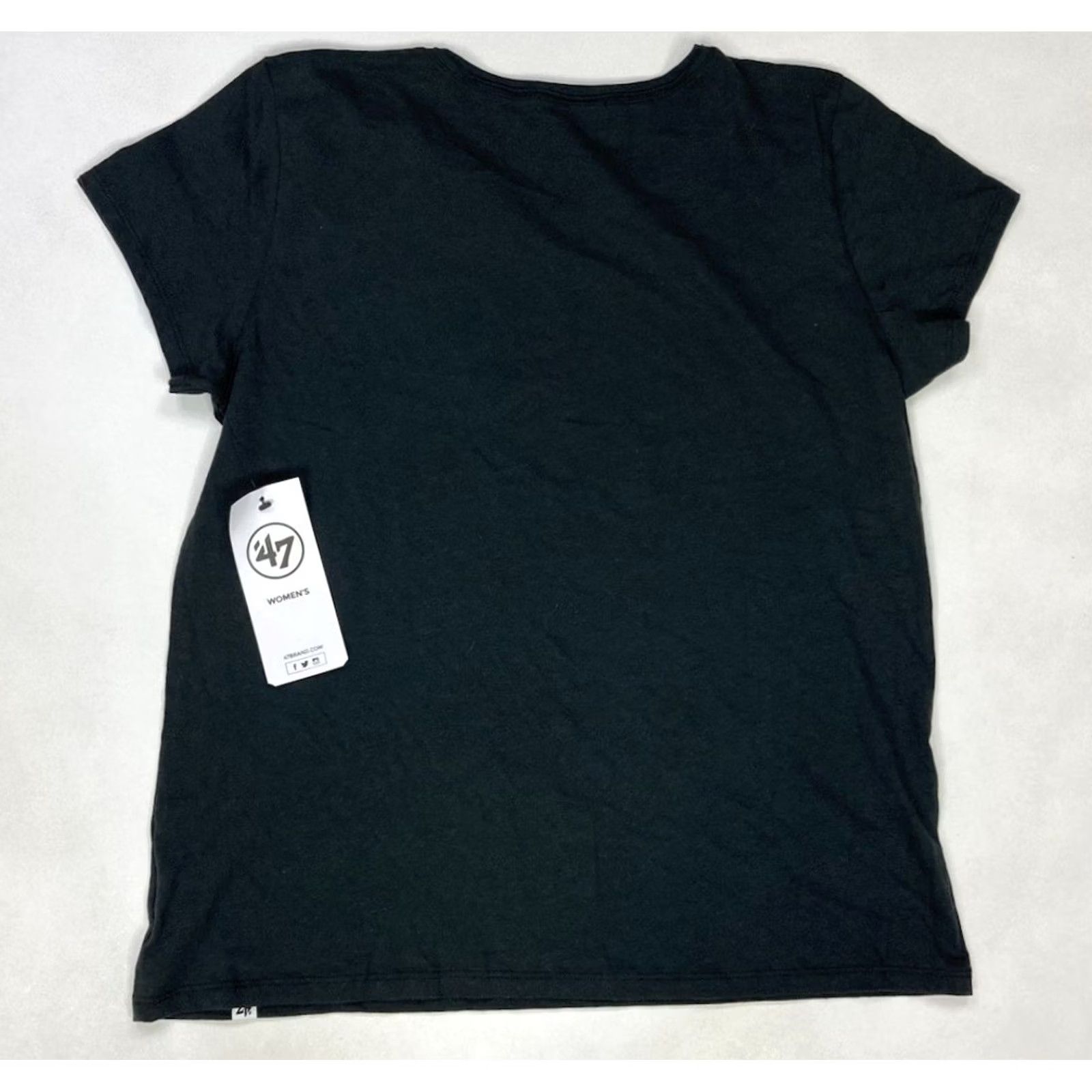 47 47 Logo Graphic T-shirt Women Large Charcoal Black Short Sleeve Shirt Size L / US 10 / IT 46 - 4 Thumbnail