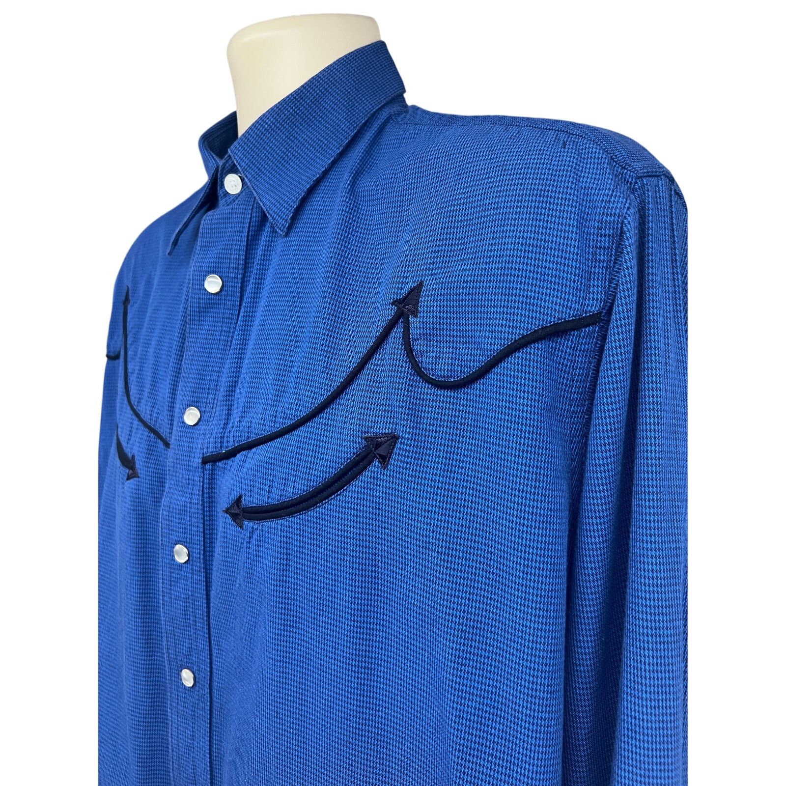 CINCH Cinch Blue Western Rockabilly Cowboy Pearl Snap Shirt Medium Size US M / EU 48-50 / 2 - 5 Thumbnail