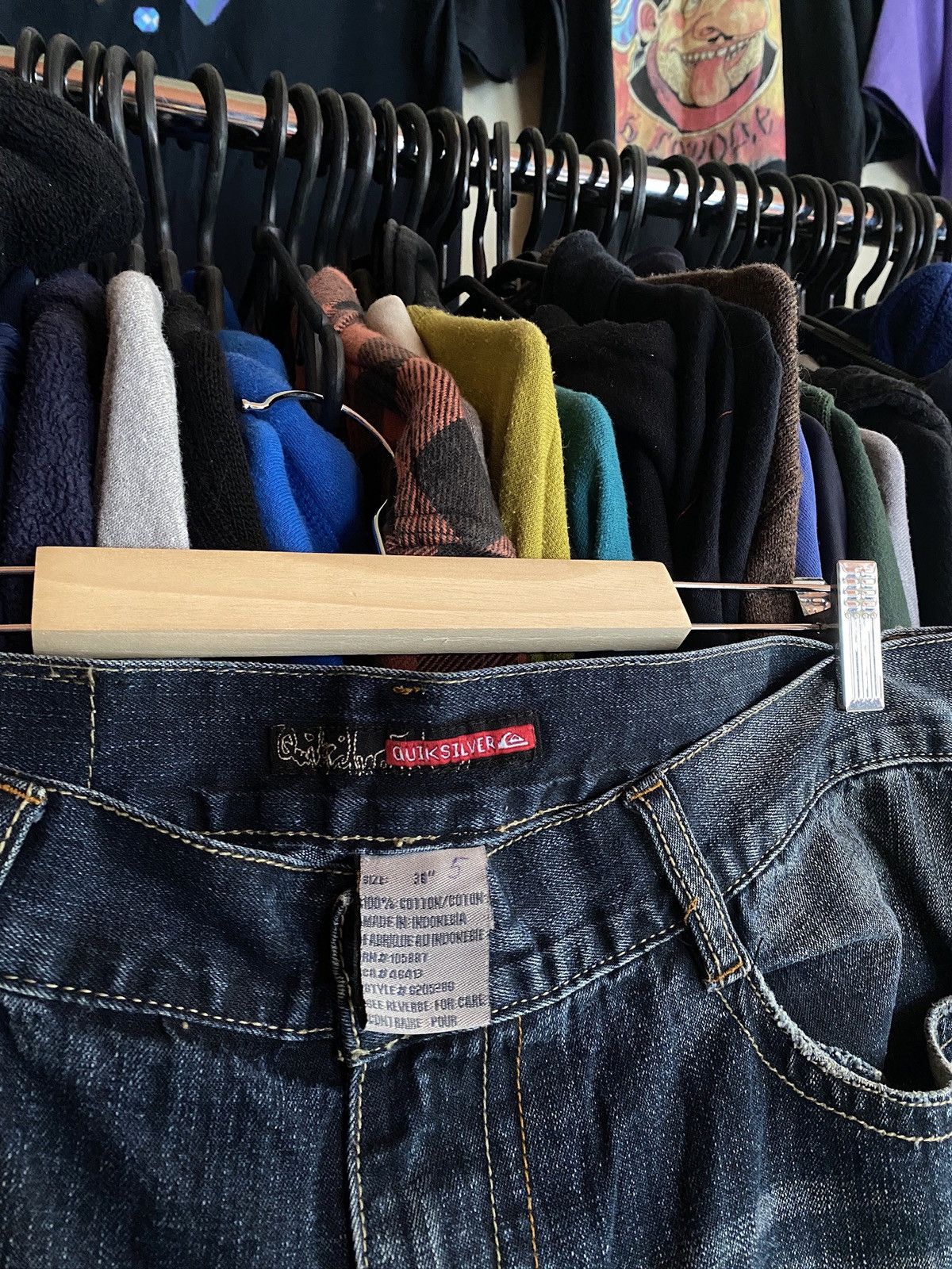Quiksilver QUIKSILVER VINTAGE BAGGY DENIM JEANS Y2k STYLE Size US 36 / EU 52 - 5 Thumbnail