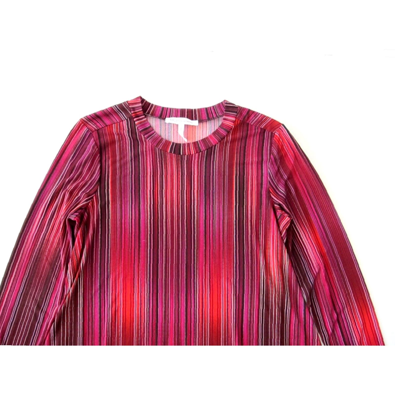 BCBGeneration BCBGeneration Pink Black Red Stripe Stretch Long Sleeve Shift Tunic Tent Dress M Size M / US 6-8 / IT 42-44 - 3 Thumbnail