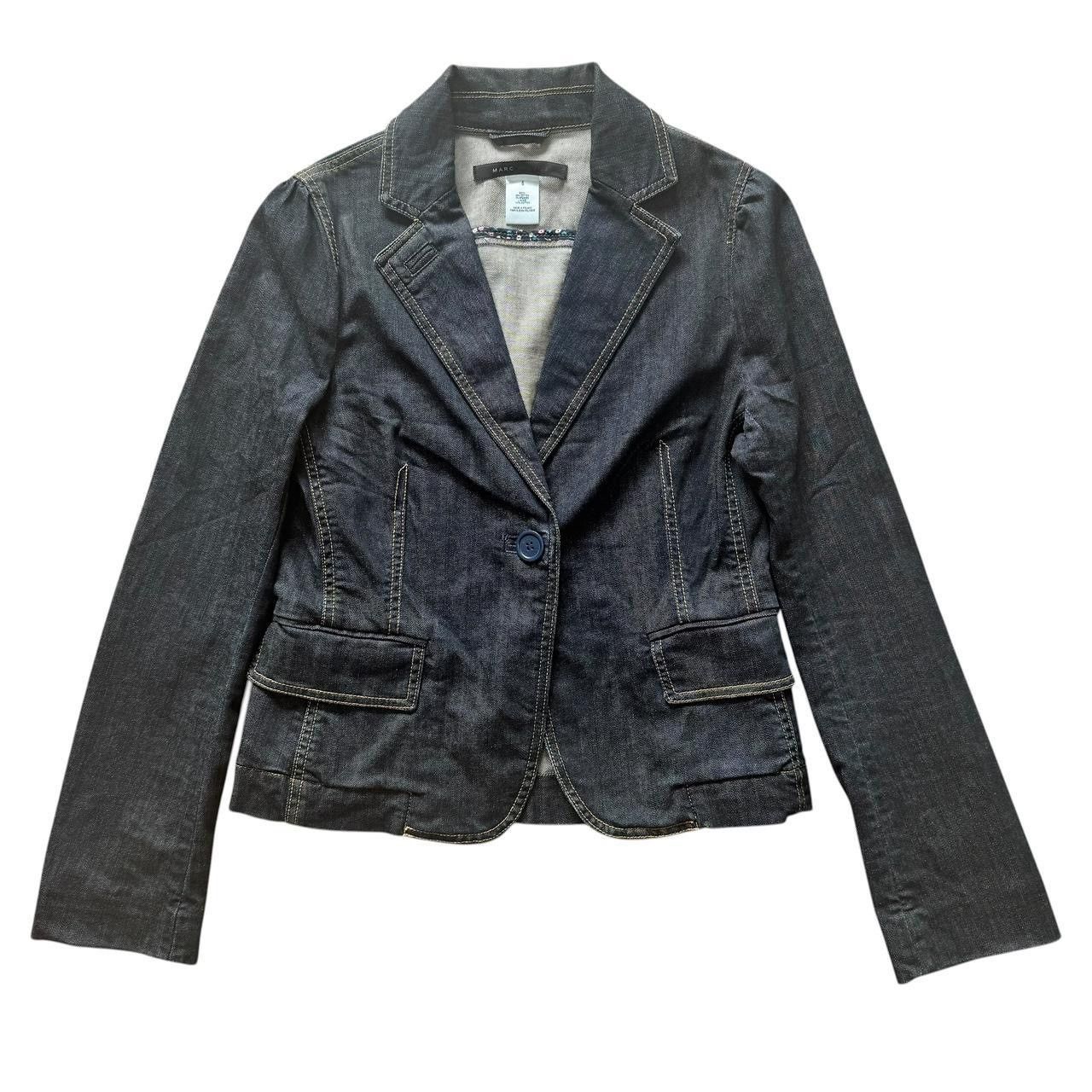 Marc Jacobs Marc Jacobs One Button Denim Jacket Blazer Navy Size 6 Small Size S / US 4 / IT 40 - 1 Thumbnail