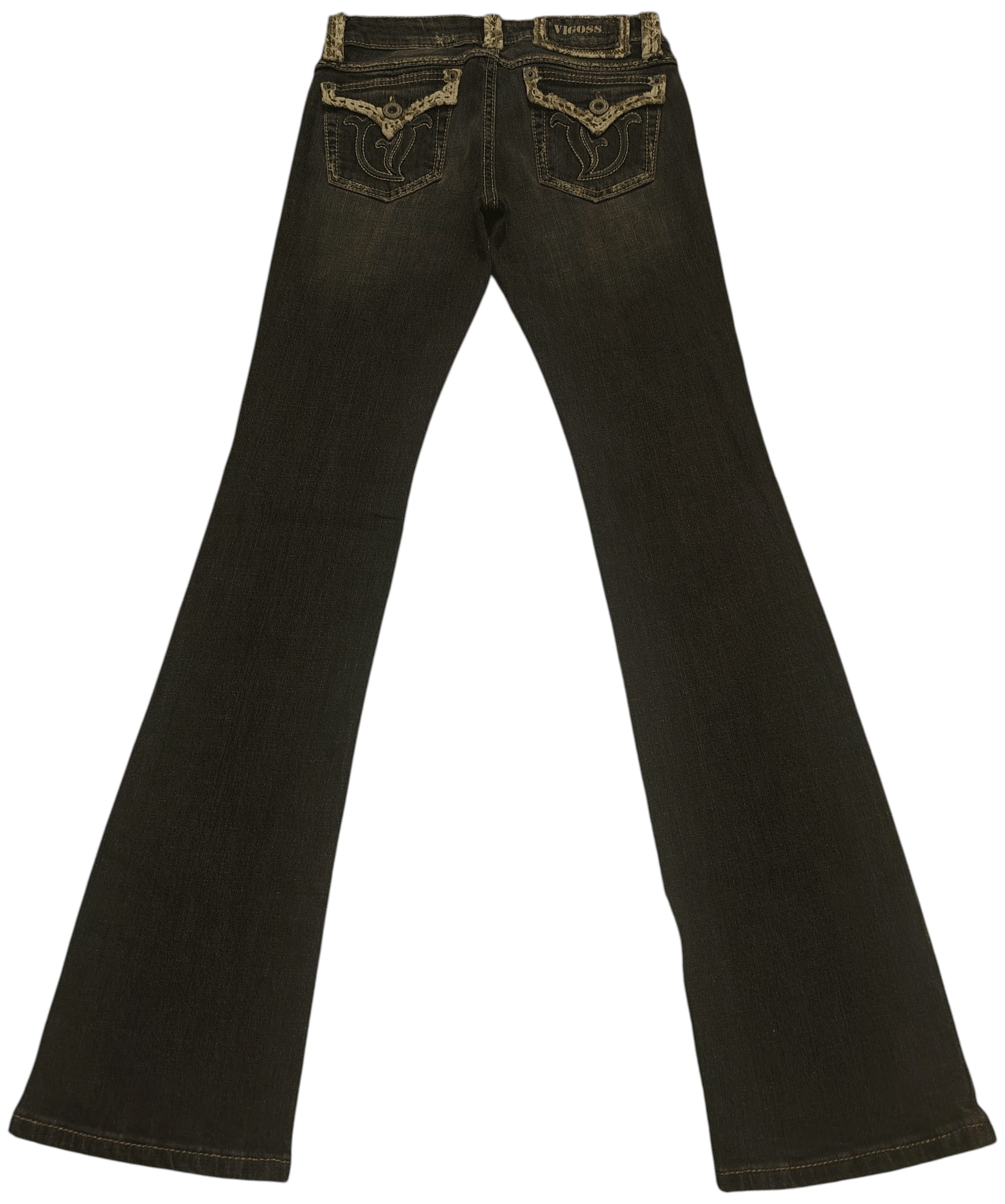If Six Was Nine Vtg Black Vigoss U.S.A. Bootcut Jeans Stretch Jeans Size 27" / US 4 / IT 40 - 1 Thumbnail