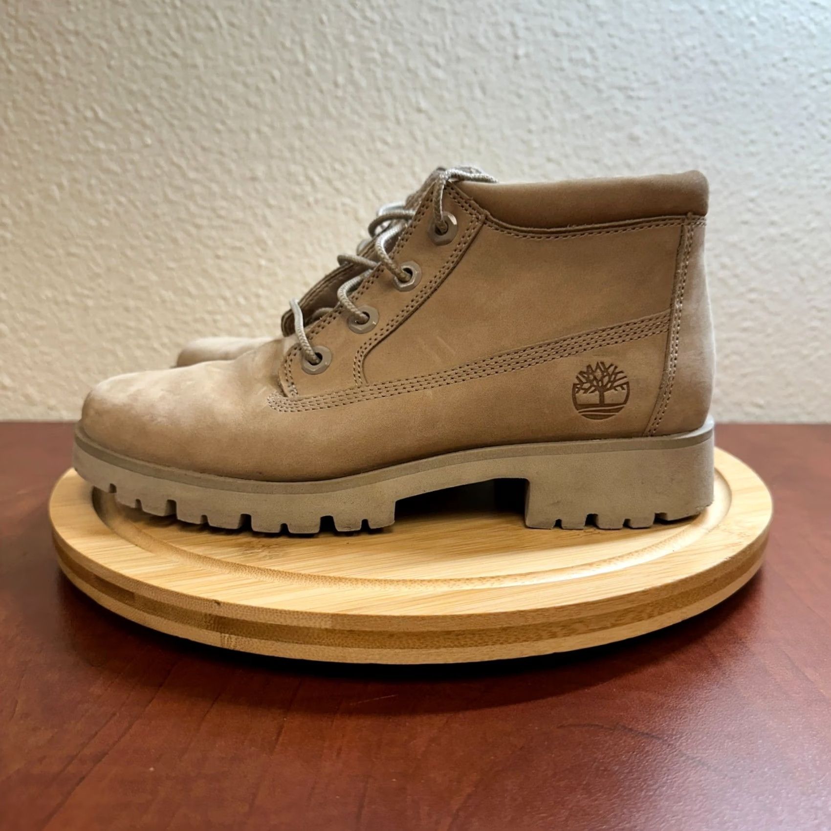 Timberland Timberland Boots Womens 6W Beige Mid Suede Lite Nellie Chukka Ankle Nubuck Tan - Boots - Women - Beige - W - Suede - Ankle - 6W Size US 6 / IT 36 - 7 Thumbnail