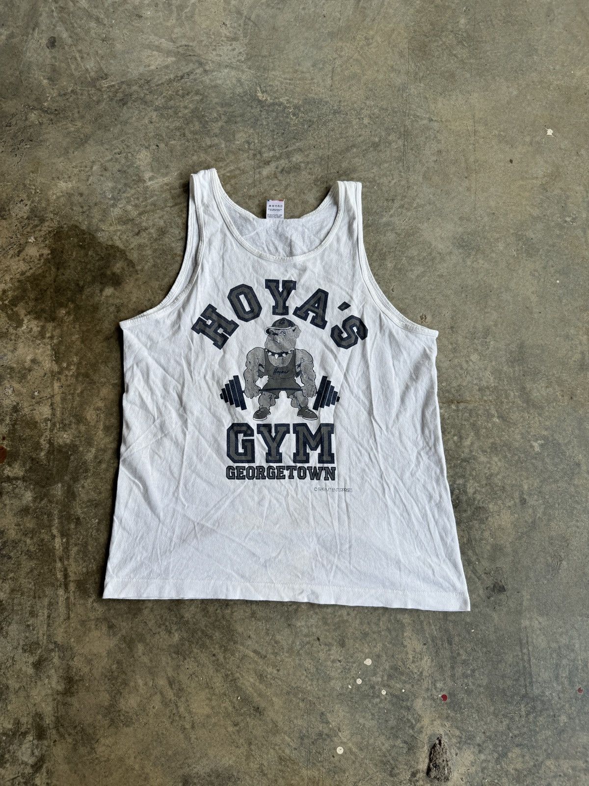 Vintage *RARE* HOYA’S GYM GEORGETOWN 80s BODYBUILDING TANK TOP 1989 Size US XL / EU 56 / 4 - 1 Thumbnail