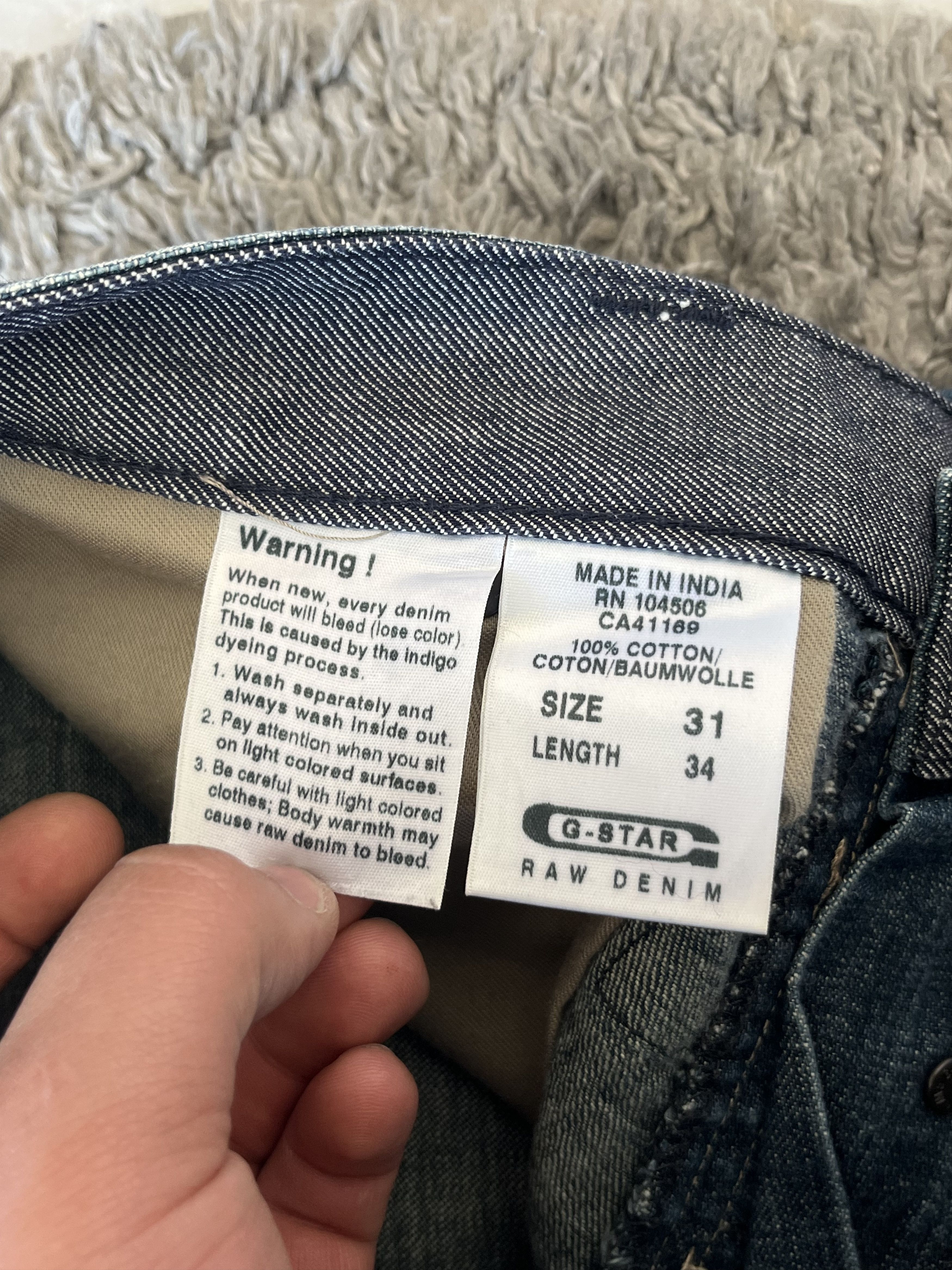 G-Star G-STAR RAW Rare Jeans Straight Fit Vintage MADE IN INDIA Size US 31 - 13 Thumbnail