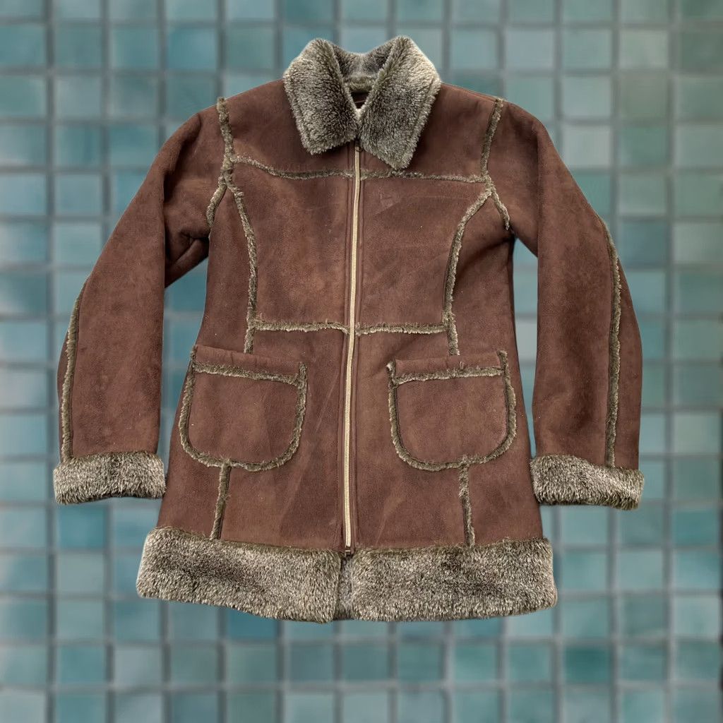 Cherokee VINTAGE Cherokee Coat Womens L Brown Faux Suede Fur Sherpa Lined Jacket Full Zip Coat Size L / US 10 / IT 46 - 1 Thumbnail